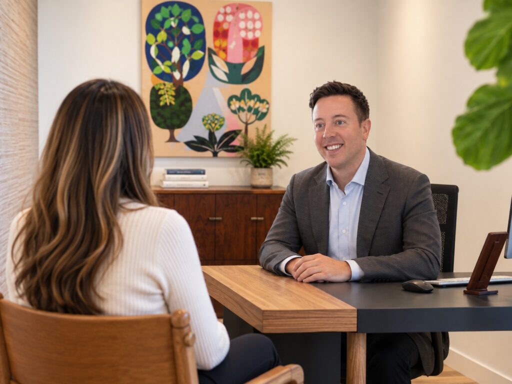 Dr. Greg Goodman meeting with a member